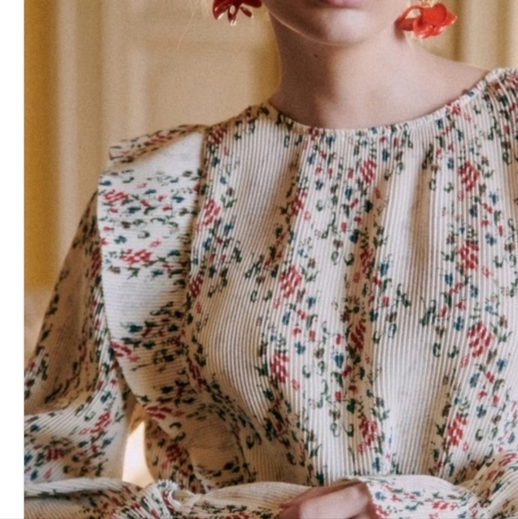 New!!! Sezane ✨️ Women's Lota Print Tasha Blouse - Picture 14 of 14